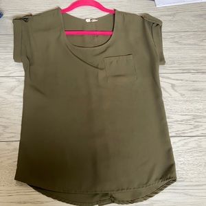 Army green blouse